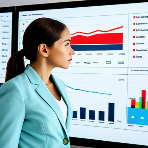 Market Research**

"A professional businesswoman in a modest business suit, analyzing charts and graphs on a large screen in a bright, modern office. Data visualizations show global market trends. Fully clothed, appropriate attire, safe for work, perfect anatomy, natural proportions, professional environment."

**