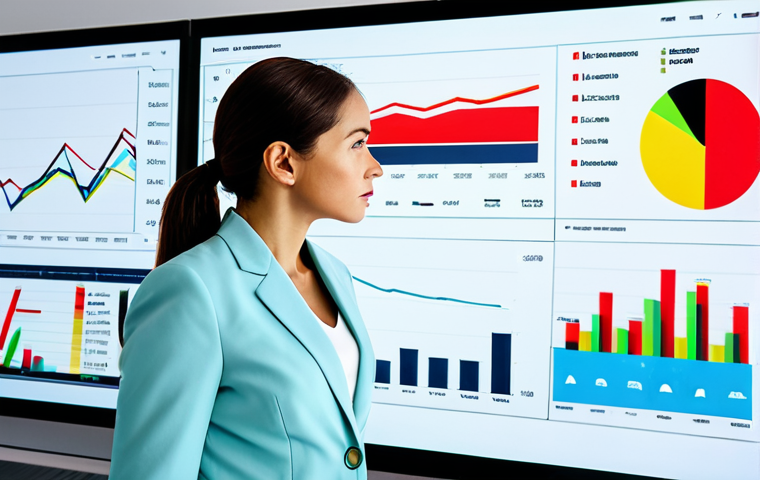 Market Research**

"A professional businesswoman in a modest business suit, analyzing charts and graphs on a large screen in a bright, modern office. Data visualizations show global market trends. Fully clothed, appropriate attire, safe for work, perfect anatomy, natural proportions, professional environment."

**