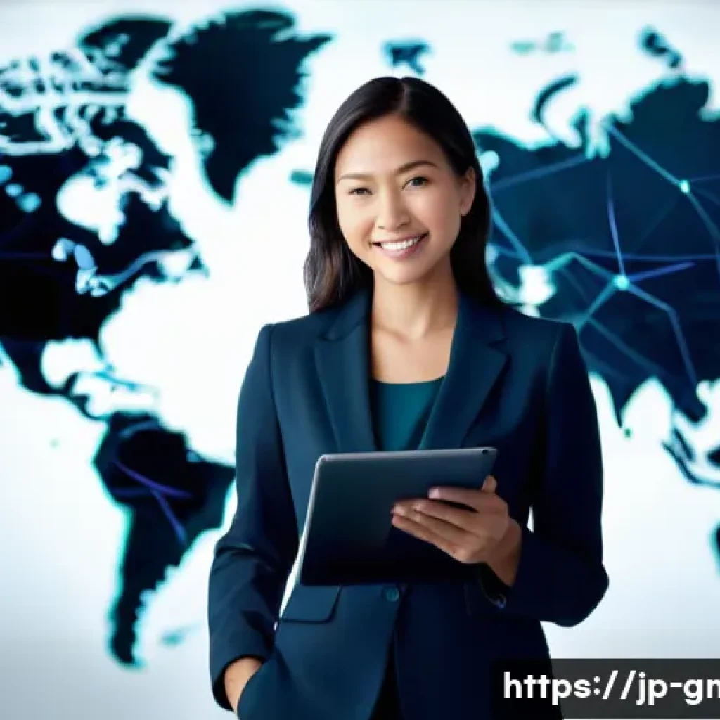 해외마케팅 취업 성공 팁 - **Prompt 1: Confident Global Marketer with a Vision**
A dynamic, confident female global marketi...