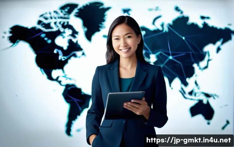 해외마케팅 취업 성공 팁 - **Prompt 1: Confident Global Marketer with a Vision**
    A dynamic, confident female global marketi...