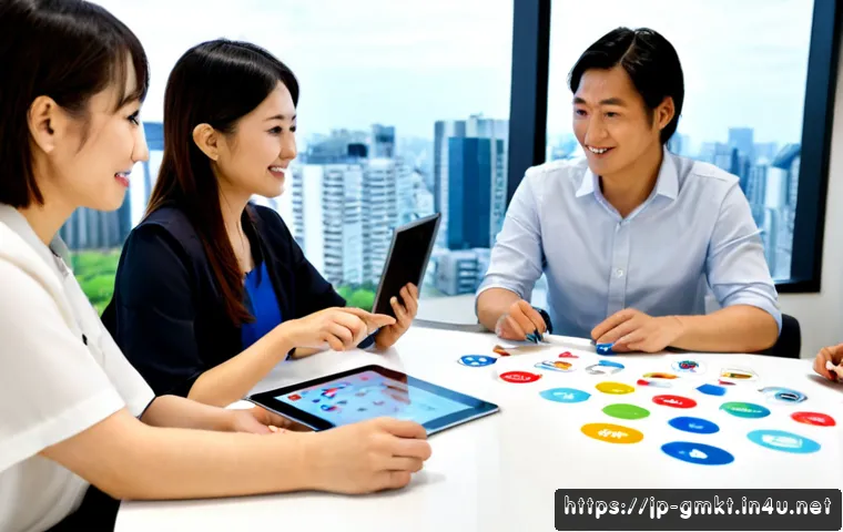 해외마케팅에서의 언어 장벽 극복법 - Photorealistic international marketing meeting in a bright modern Tokyo office, Japanese businesswom...
